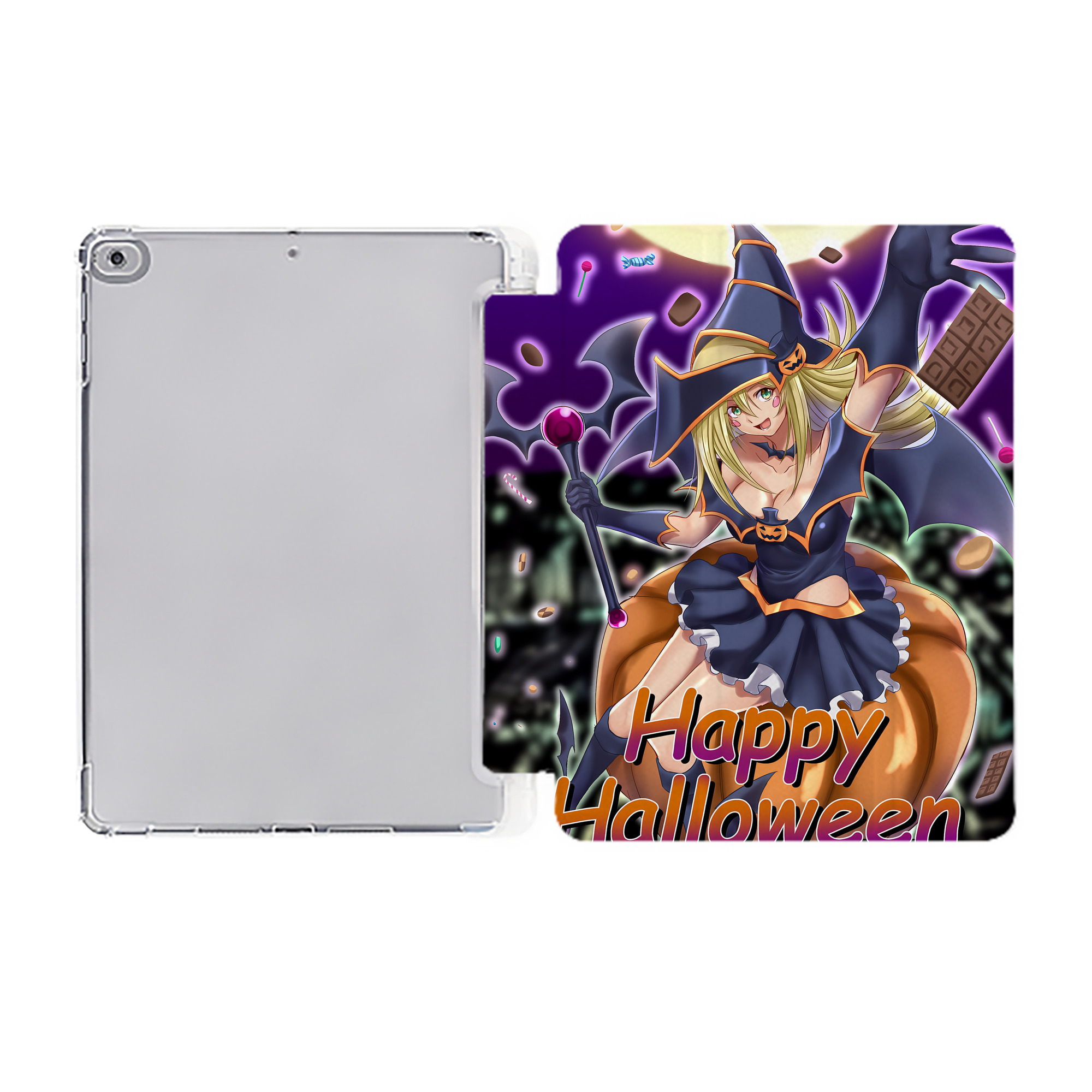 （画像用） 遊☆戯☆王 Yu-Gi-Oh! IPad ケース ペン収納付き 三つ折りスタンド PUレザー×シリコン 対応機種9.5/10.5/10.9インチ